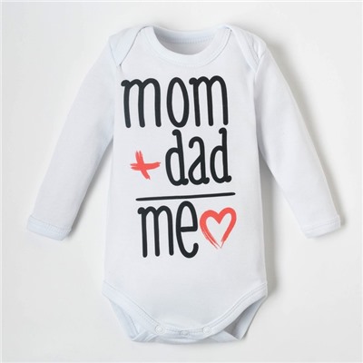 Боди детское «Крошка Я» Mum+Dad, рост 86-92 см, белое