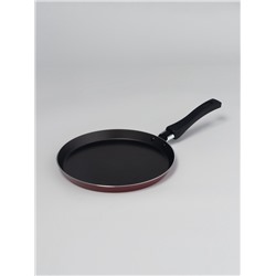 Сковорода блинная «Эксперт», d=22 см, пластиковая ручка, антипригарное покрытие, алюминий, бордовая