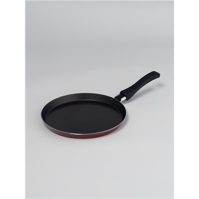 Сковорода блинная «Эксперт», d=22 см, пластиковая ручка, антипригарное покрытие, алюминий, бордовая