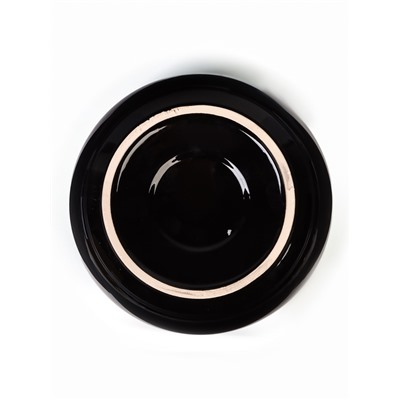 Кашпо - бонсайница «Мира», круглое, 18×18×7 см, чёрное