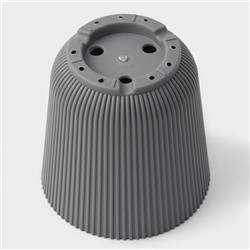 Горшок для цветов с поддоном, 12×11.5 см, пластиковый, серый