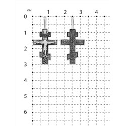 Крест из серебра с частичным чернением родированный 925 пробы К3-368чч