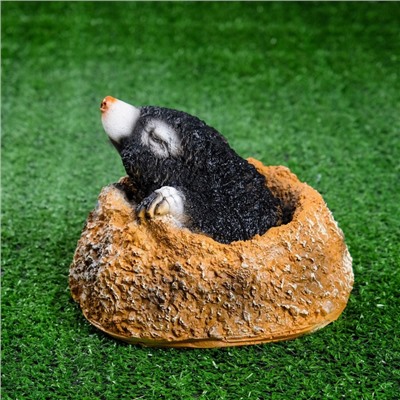 Садовая фигура из полистоуна «Крот из норки», 18×18×12 см