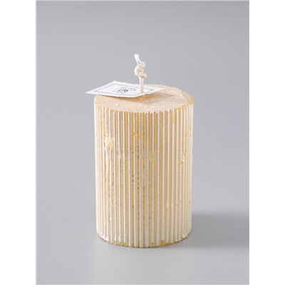 УЦЕНКА Свеча - цилиндр «Рельеф», 7×10 см, перламутровый металлик