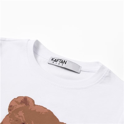 Пижама для девочки новогодняя (футболка, шорты) KAFTAN Christmas time, размер 30 (98-104 см), бело-красная