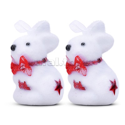 Набор новогодних украшений "Зайчата" (2шт х 10см)