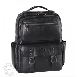Рюкзак мужской кожаный 3926Z black Zinimsk