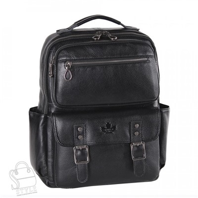 Рюкзак мужской кожаный 3926Z black Zinimsk