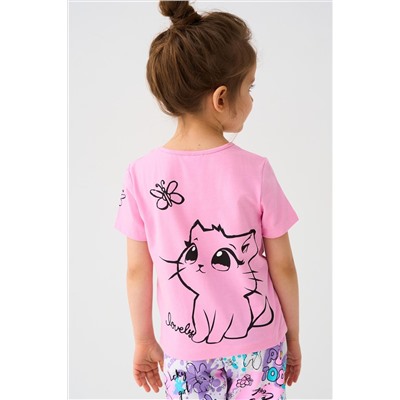 Фуфайка трикотажная для девочек (футболка), 2 шт в комплекте PLAYTODAY, 1240033