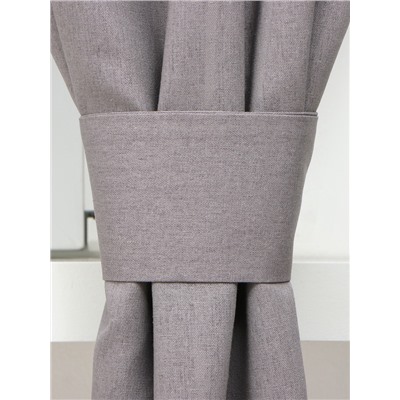 Шторы для кухни «Этель» ECO, 130(±6)×180 см - 2 шт., подхваты - 2 шт., серые