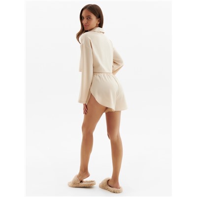 Пижама женская (рубашка, шорты) женская MINAKU: Home collection, жемчужная, размер 44
