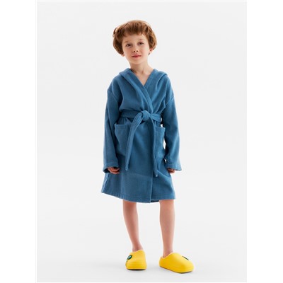 Халат детский «Экономь и Я», размер 34, хлопок 100%, морская волна