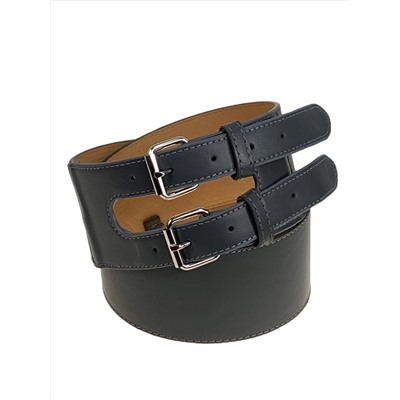 Ремень женский широкий из искусственной кожи, цвет серый