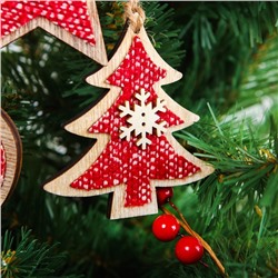 Елочная игрушка «Зимний вечер», МИКС, красная