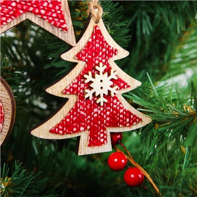 Елочная игрушка «Зимний вечер», МИКС, красная