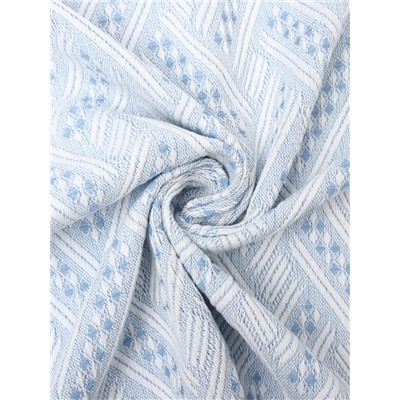 Плед с бахромой «Этель» Home, 130×180 см, голубой, жаккард