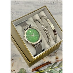 Подарочный набор для женщин часы, 2 браслета + коробка #22853278