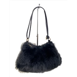 Женская сумка из искусственного меха, цвет черный