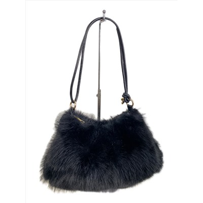 Женская сумка из искусственного меха, цвет черный