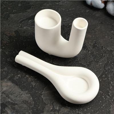 Набор подсвечников TAKE IT EASY «Кьелл и Луи», белый, 2 шт., 5×11 см; 18×2 см