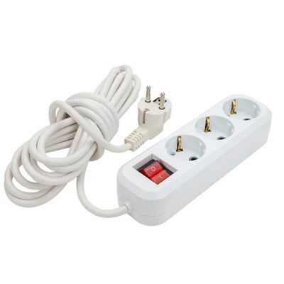 Удлинит.ПВС с зазем.3м 3роз.С ВЫКЛ.