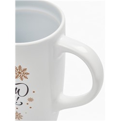 Кружка чайная новогодняя «С новым годом! Снежинки», 530 мл
