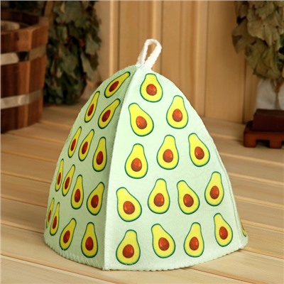 Шапка для бани и сауны «Авокадо», полиэфир, шерсть