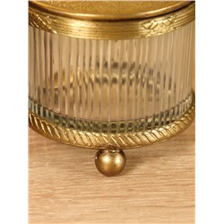 Сахарница с ложечкой «Сластёна», латунь, стекло, 7×7×7.6 см