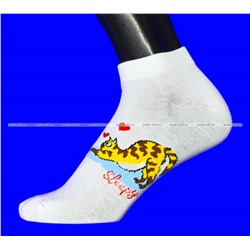 AMIGOBS носки женские укороченные с принтом "Ленивый котик" арт. 1833
