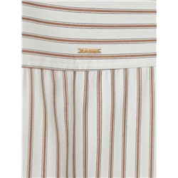 Блузка свободного силуэта в полоску  с рукавом 3/4  из хлопка