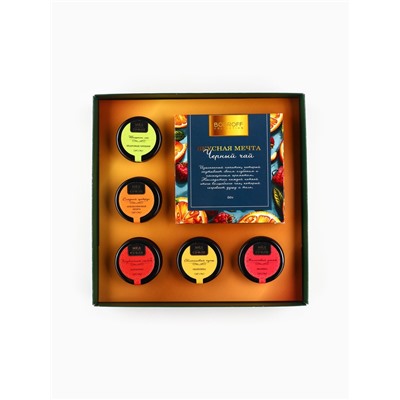 Подарочный набор новогодний «Вкусного Нового Года», мед кремовый, чай