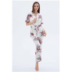 Пижама с халатом МИШЕЛЬ (Молоко)