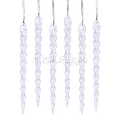 Набор новогодних украшений "Льдинки счастья" (6шт х 13 см)