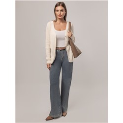 Кардиган тонкой ажурной вязки из хлопка и вискозы