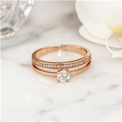 Кольцо 19 р коллекция "Xuping" покрытие позолота, вставка: фианиты, цвет: прозрачный, арт.101.305-19