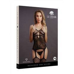 Эффектный комбинезон со стразами Suspender Rhinestone Bodystocking