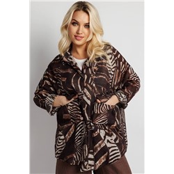 Блузка женская  9609/02/Коричневый,бежевый