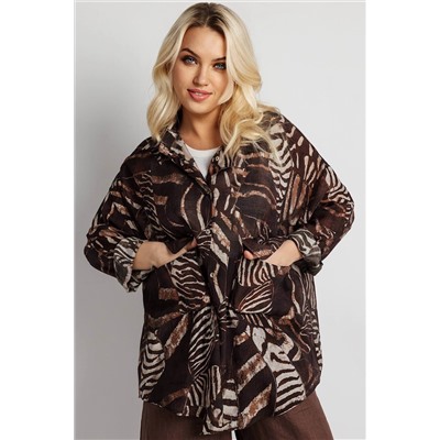 Блузка женская  9609/02/Коричневый,бежевый