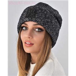 Отворот мохер мульти квадрат термо Шапка флис (56-58)