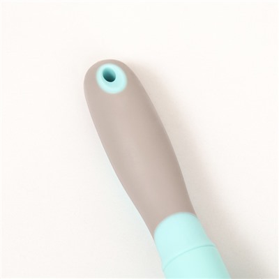 Пуходёрка пластиковая с функцией самоочистки, 9×18.5 см, бирюзовая