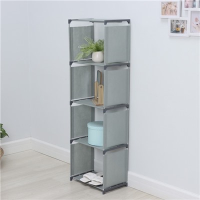 Стеллаж для хранения многофункциональный LaDо́m, 41×27×125 см, серый