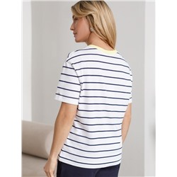 Свободная футболка в полоску из премиального хлопка с эластаном