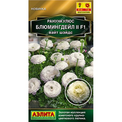 Ранункулюс Блумингдейл II F1 Вайт Шайдс (Код: 93597)
