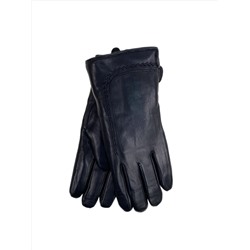 Теплые женские перчатки из натуральной кожи, цвет черный