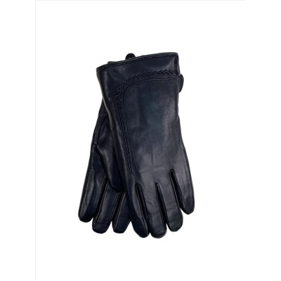 Теплые женские перчатки из натуральной кожи, цвет черный