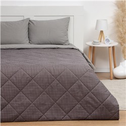 Покрывало евро макси LoveLife Graphite cage, 240×210±5 см, новосатин