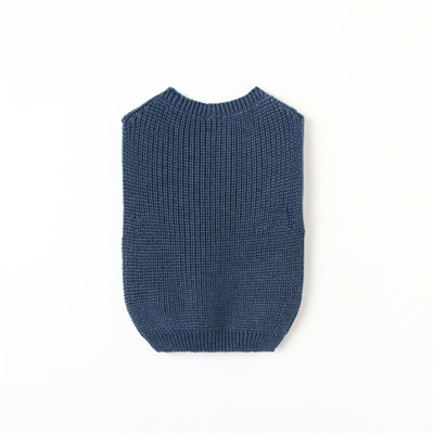 Жилет вязаный Крошка Я, рост 68-74 см, синий
