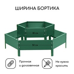 Клумба оцинкованная, 2 яруса, d=60–100 см, высота бортика 30 см, зелёная, Greengo
