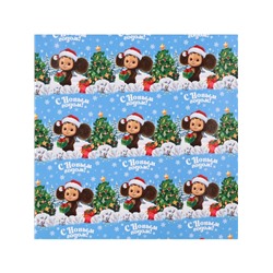 Бумага упаковочная «Новый год» 70×100 см, Чебурашка