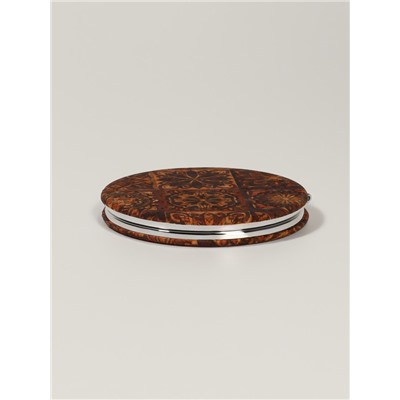 Зеркало складное «Орнамент», d=7.2 см, с увеличением х2, коричневое